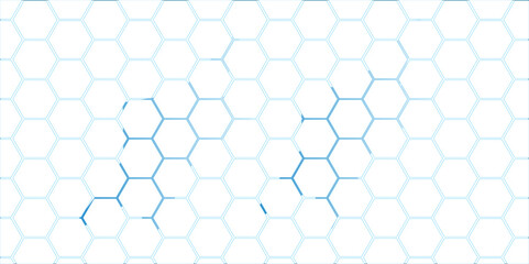 Blue Hexagonal Pattern with Geometric Design and Seamless Texture