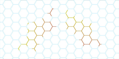 Geometric honeycomb pattern with hexagons and a seamless grid design
