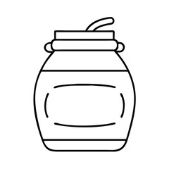 mustard jar icon, mustard jar line art - simple line art of mustard jar, perfect for mustard jar logos and icons