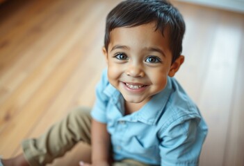 Portrait of a 3-year-old boy in a natural setting