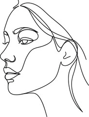 Minimalist Line Art Woman's Face Profile