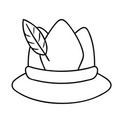 oktoberfest cap icon, oktoberfest cap line art - simple line art of oktoberfest cap, perfect for oktoberfest cap logos and icons
