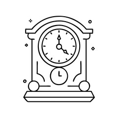 old fashioned clock icon, old fashioned clock line art - simple line art of old fashioned clock, perfect for old fashioned clock logos and icons