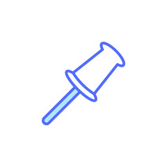 Digital Icon of a Blue Pushpin Stationery Tool Used for Attaching Notes in Office and School Settings for Effective Organization and Planning