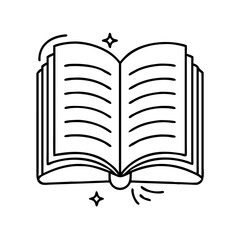 open book for self help icon, open book for self help line art - simple line art of open book for self help, perfect for open book for self help logos and icons