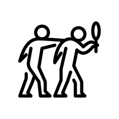 Curiosity outline icon. stickman black line art illustration.