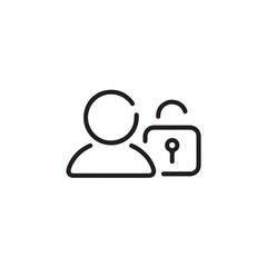 Minimal Web Login Icon Isolated on White Background