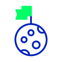 Illustrative depiction of successful lunar exploration with minimalist graphic design