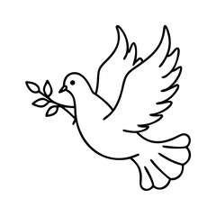 peace dove icon, peace dove line art - simple line art of peace dove, perfect for peace dove logos and icons