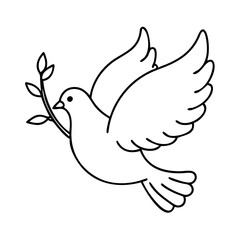 peace dove icon, peace dove line art - simple line art of peace dove, perfect for peace dove logos and icons