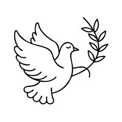 peace dove icon, peace dove line art - simple line art of peace dove, perfect for peace dove logos and icons