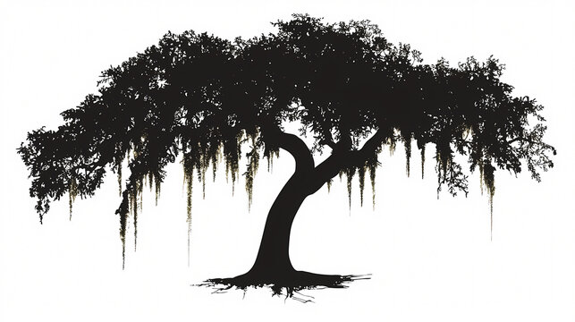 Majestic Live Oak Silhouette
