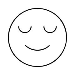 peaceful face emoji icon, peaceful face emoji line art - simple line art of peaceful face emoji, perfect for peaceful face emoji logos and icons