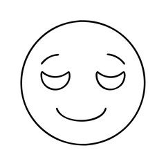 peaceful face emoji icon, peaceful face emoji line art - simple line art of peaceful face emoji, perfect for peaceful face emoji logos and icons