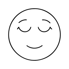 peaceful face emoji icon, peaceful face emoji line art - simple line art of peaceful face emoji, perfect for peaceful face emoji logos and icons