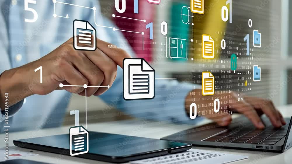 Poster exploring digital innovation in data management through hands-on interaction and advanced technology