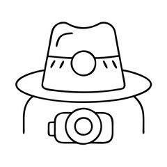 photographer hat icon, photographer hat line art - simple line art of photographer hat, perfect for photographer hat logos and icons
