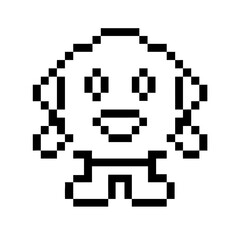pixelated character icon, pixelated character line art - simple line art of pixelated character, perfect for pixelated character logos and icons