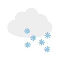 天気予報アイコン：雲と雪 - 雪 - Weather Forecast Icon: Cloud and Snow - Snow