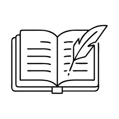 poetry book icon, poetry book line art - simple line art of poetry book, perfect for poetry book logos and icons