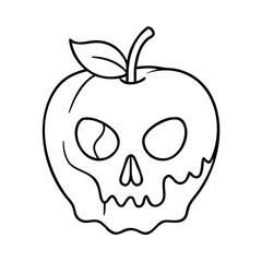 poison apple icon, poison apple line art - simple line art of poison apple, perfect for poison apple logos and icons