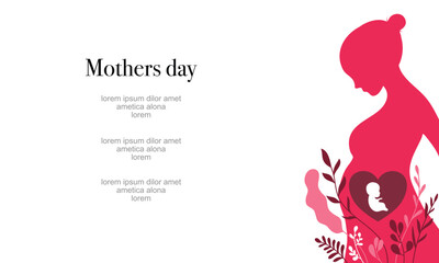 Mother’s Day Greeting with Simple Floral and Text Design