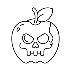 poison apple icon, poison apple line art - simple line art of poison apple, perfect for poison apple logos and icons