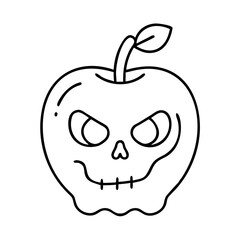 poison apple icon, poison apple line art - simple line art of poison apple, perfect for poison apple logos and icons
