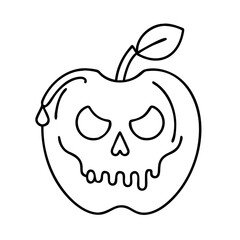 poison apple icon, poison apple line art - simple line art of poison apple, perfect for poison apple logos and icons