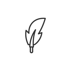 Elegant Minimalist Feather Icon Representing Artistic Stationery Tools and Creative Writing Essentials for Modern Office and Educational Environments