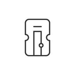Minimalistic Icon of a Pencil Sharpener in Black and White Design for Stationery Themed Graphics and Educational Materials