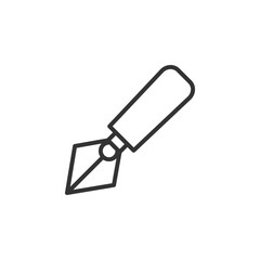 Minimalist Icon of a Fountain Pen on White Background Representing Stationery and Writing Essentials for Office and Educational Settings