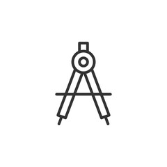 Obraz premium Minimalist Compass Icon Representing Precision and Creativity in Artistic Drafting and Geometric Design Tools for Stationery Applications