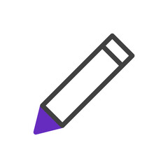 Minimalist depiction of a purple tipped pencil used for drawing or writing