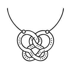 pretzel necklace icon, pretzel necklace line art - simple line art of pretzel necklace, perfect for pretzel necklace logos and icons