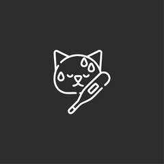 Cat fever icons flat vector design