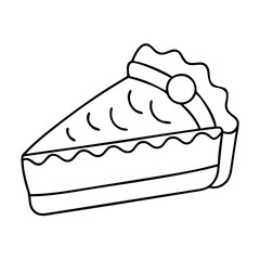 pumpkin pie slice icon, pumpkin pie slice line art - simple line art of pumpkin pie slice, perfect for pumpkin pie slice logos and icons