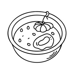 pumpkin soup icon, pumpkin soup line art - simple line art of pumpkin soup, perfect for pumpkin soup logos and icons