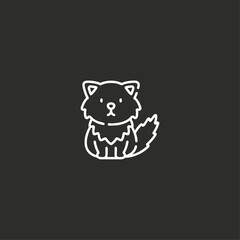 Selkirk rex cat icons flat vector design