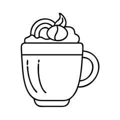 pumpkin spice latte icon, pumpkin spice latte line art - simple line art of pumpkin spice latte, perfect for pumpkin spice latte logos and icons