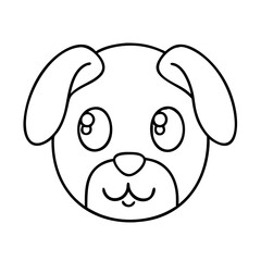 puppy face icon, puppy face line art - simple line art of puppy face, perfect for puppy face logos and icons