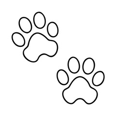 puppy paw prints icon, puppy paw prints line art - simple line art of puppy paw prints, perfect for puppy paw prints logos and icons