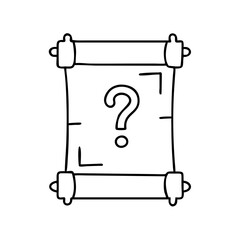 quest scroll icon, quest scroll line art - simple line art of quest scroll, perfect for quest scroll logos and icons