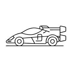 racing car icon, racing car line art - simple line art of racing car, perfect for racing car logos and icons