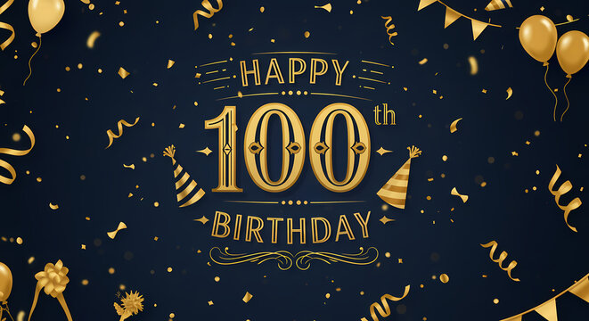 Happy 100th Birthday: Gold Celebration Background