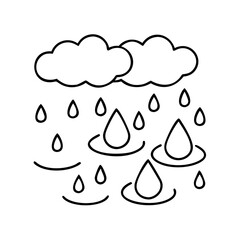 rain puddles icon, rain puddles line art - simple line art of rain puddles, perfect for rain puddles logos and icons