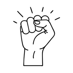 raised fist for solidarity icon, raised fist for solidarity line art - simple line art of raised fist for solidarity, perfect for raised fist for solidarity logos and icons