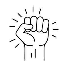raised fist for solidarity icon, raised fist for solidarity line art - simple line art of raised fist for solidarity, perfect for raised fist for solidarity logos and icons