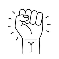 raised fist for solidarity icon, raised fist for solidarity line art - simple line art of raised fist for solidarity, perfect for raised fist for solidarity logos and icons