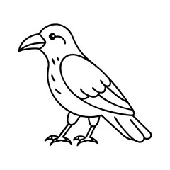 raven icon, raven line art - simple line art of raven, perfect for raven logos and icons